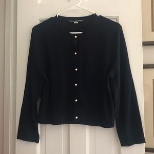 Karl Lagerfeld Navy Sweater with Pearl Buttons
